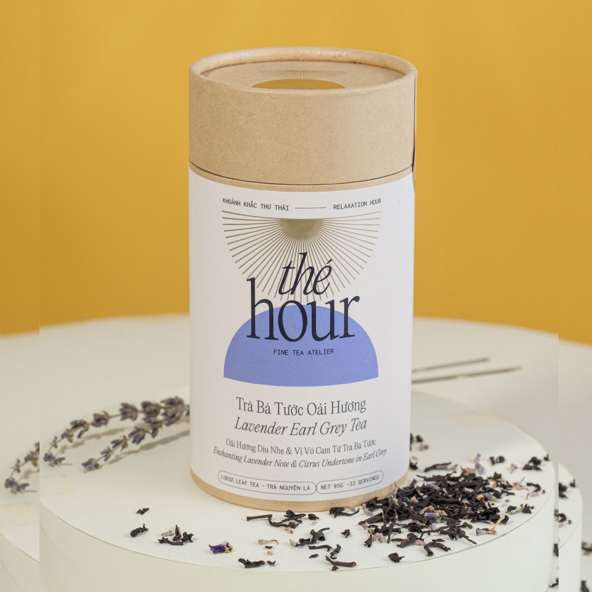 Organic Lavender Earl Grey Tea - Trà Bá Tước Oải Hương Hữu Cơ The Hour  Phòng Ung Thư, Tốt Cho Tiêu Hoá